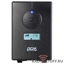 UPS PowerCom INF-800(AP) {Line-Interactive, 800VA / 480W, Tower, Schuko, LCD, USB, подкл. доп. батарей}