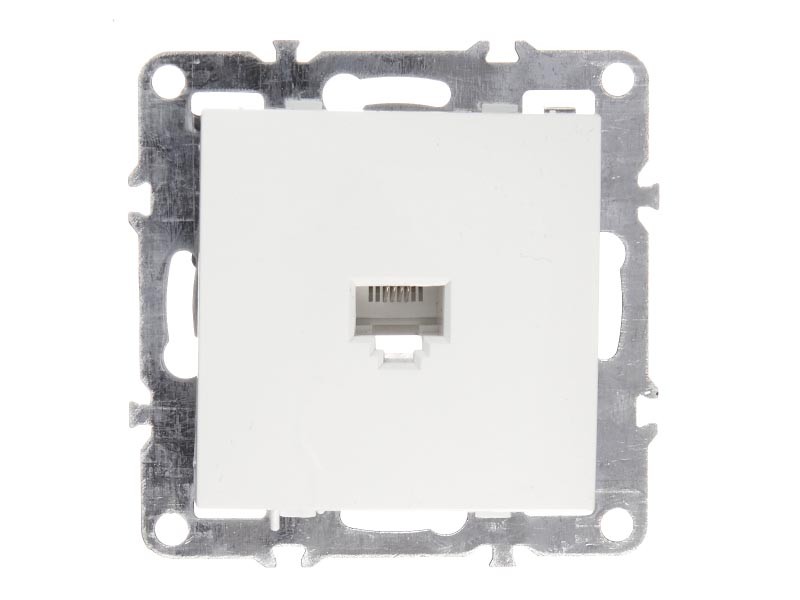 Телефонная розетка Technolink Electric RJ11 в рамку, cat.3, неэкранированная, пластик, IP20, цвет белый РАСПРОДАЖА