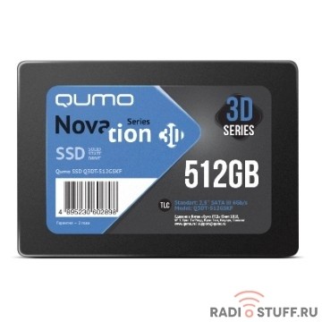 QUMO SSD 512GB Novation TLC 3D (Q3DT-512GSKF) {2,5" R/W 550/500 MB/s SM2258XT/SM2259XT OEM}