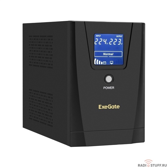 Exegate EX292796RUS ИБП ExeGate SpecialPro Smart LLB-1200.LCD.AVR.2SH.3C13.USB <1200VA/750W, LCD, AVR, 2*Schuko+3*C13, USB, съемн.кабель, металлический корпус, Black>